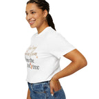 T-Shirt — “I Get My Popcorn From The Apricot Tree” Script Graphic Tee | Hymns | LDS |