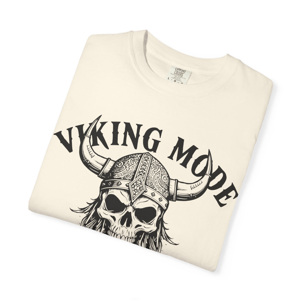 Viking Mode T-Shirt — Skull Viking Helmet Graphic Tee