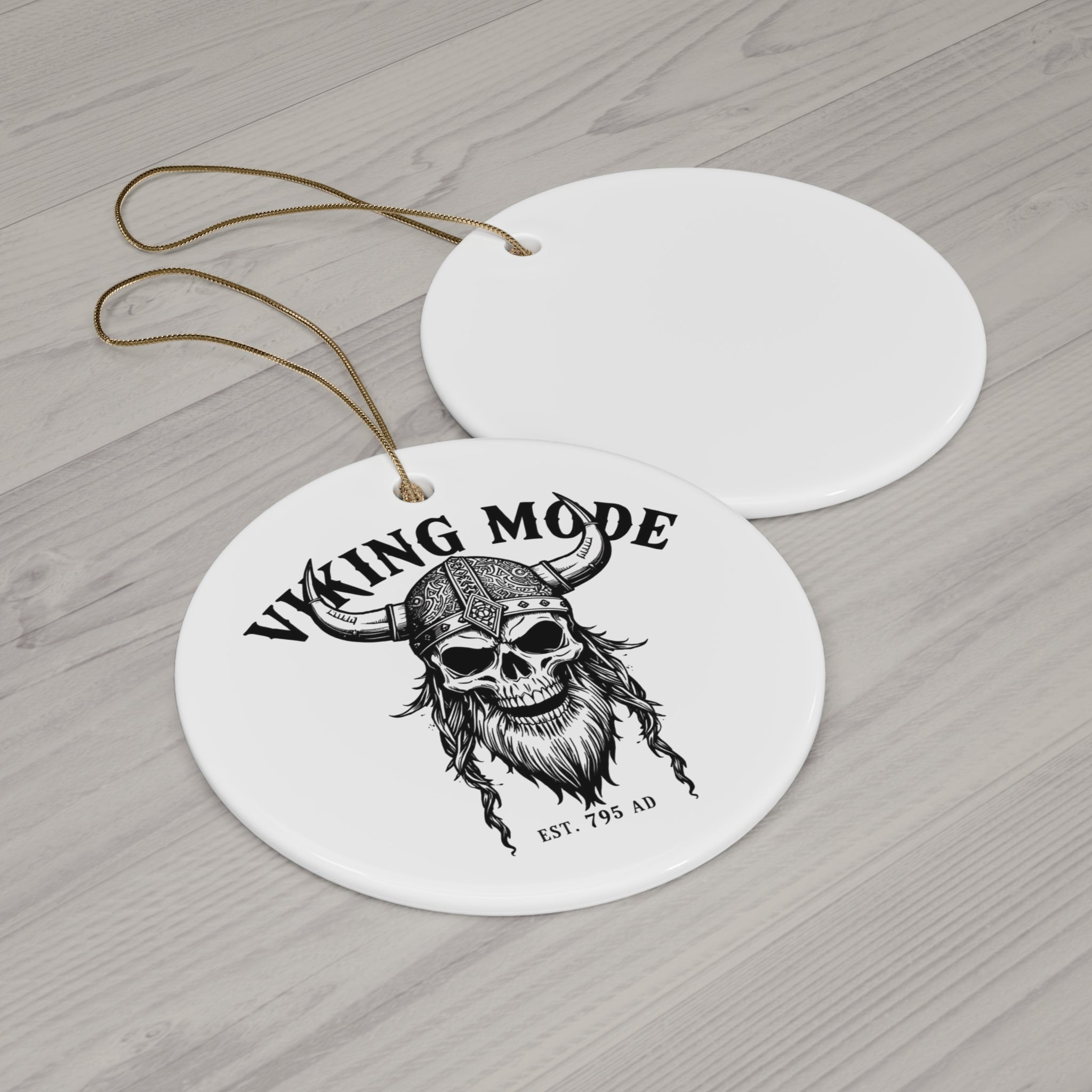 Viking Mode Skull Helmet ornament | Ceramic Ornament