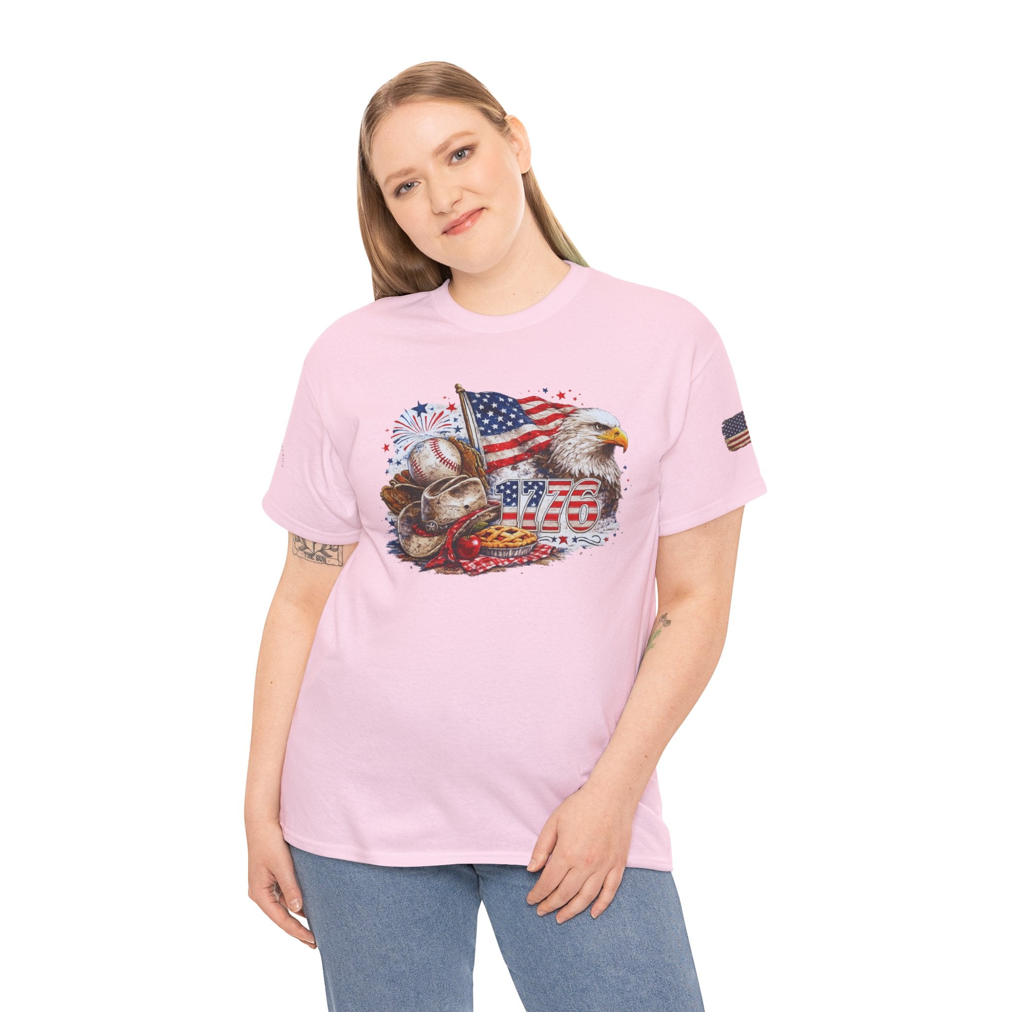 Patriotic Eagle American Flag T-Shirt — USA 1776 Military Tribute Tee
