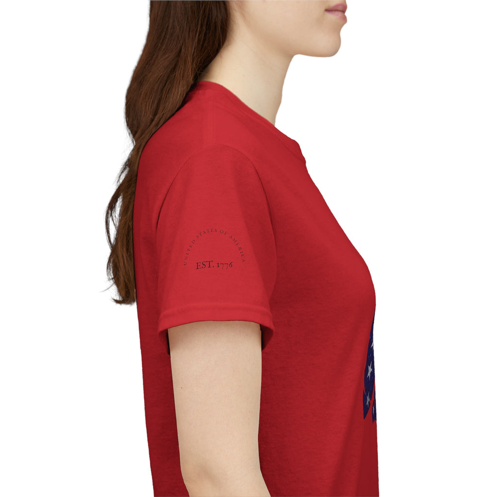 American Flag Kiss T‑Shirt – Patriotic USA Lip Print Tee for 4th of July