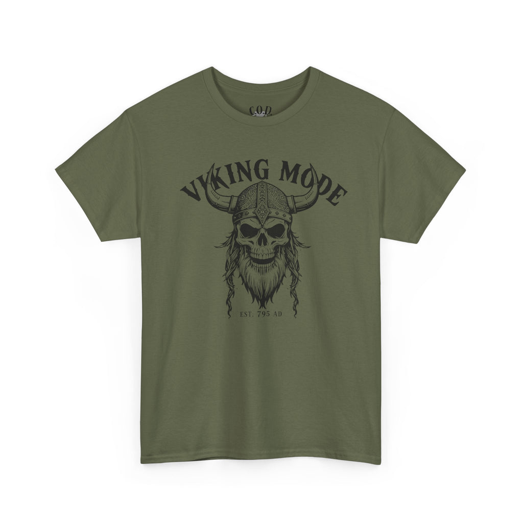 Viking Mode Skull Viking T-shirt | Norse Helmet Skull Graphic Tee