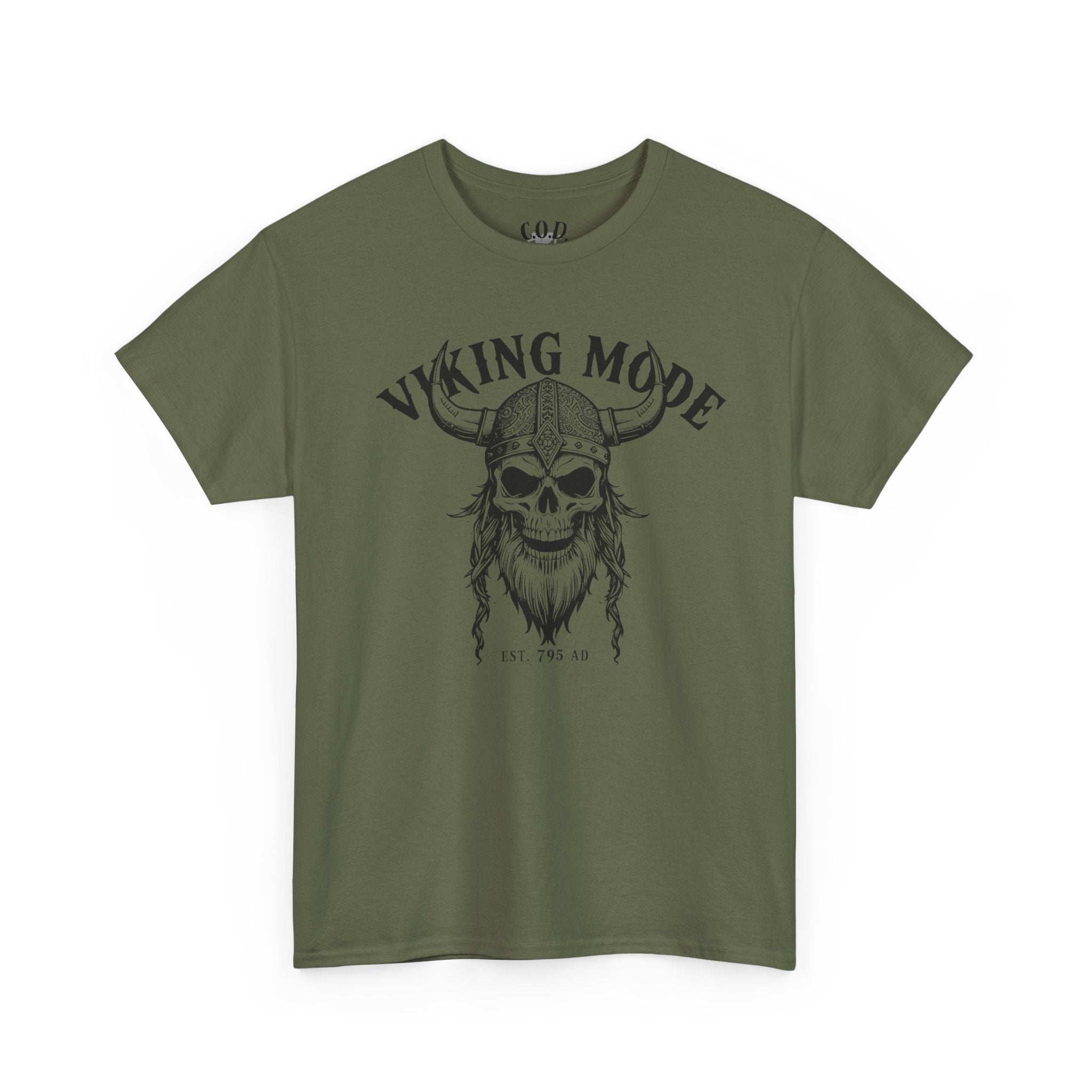 Viking Mode Skull Viking T-shirt | Norse Helmet Skull Graphic Tee