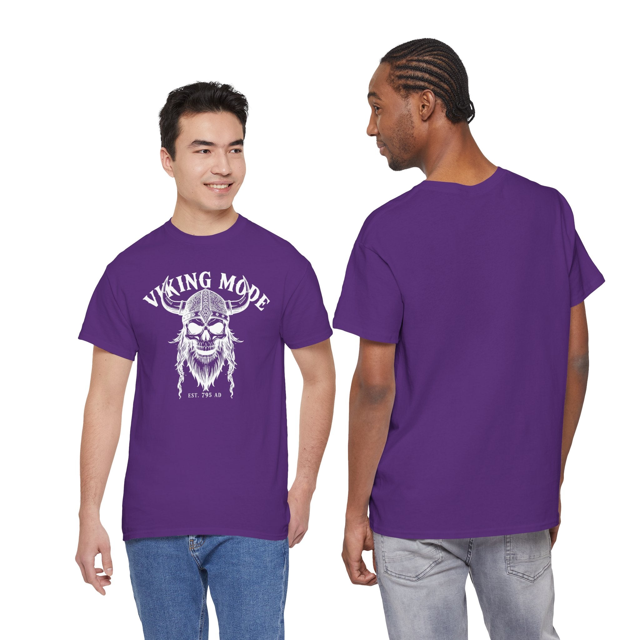Viking Mode Skull Viking T-shirt | Norse Helmet Skull Graphic Tee
