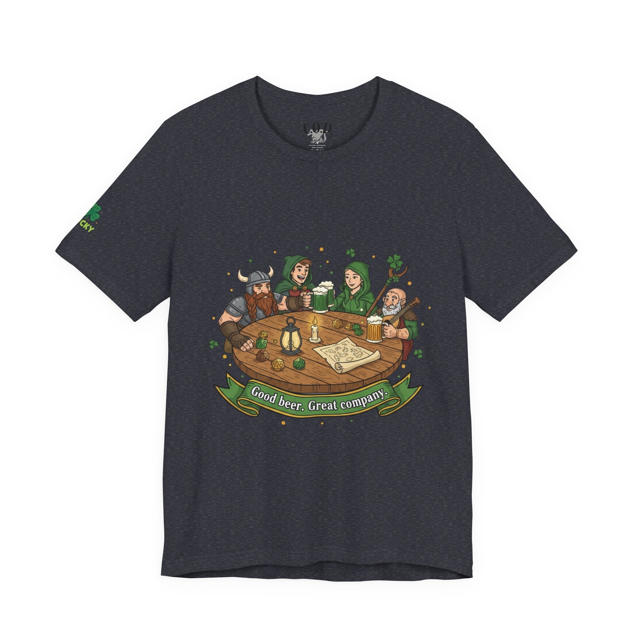 D&D Party at Tavern Table T-Shirt | St. Patrick's Day - Fantasy RPG Dice Roleplay Tee