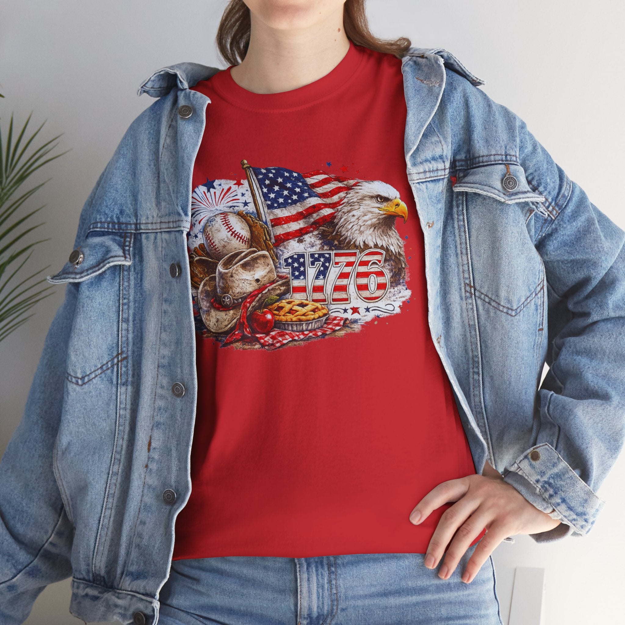 Patriotic Eagle American Flag T-Shirt — USA 1776 Military Tribute Tee
