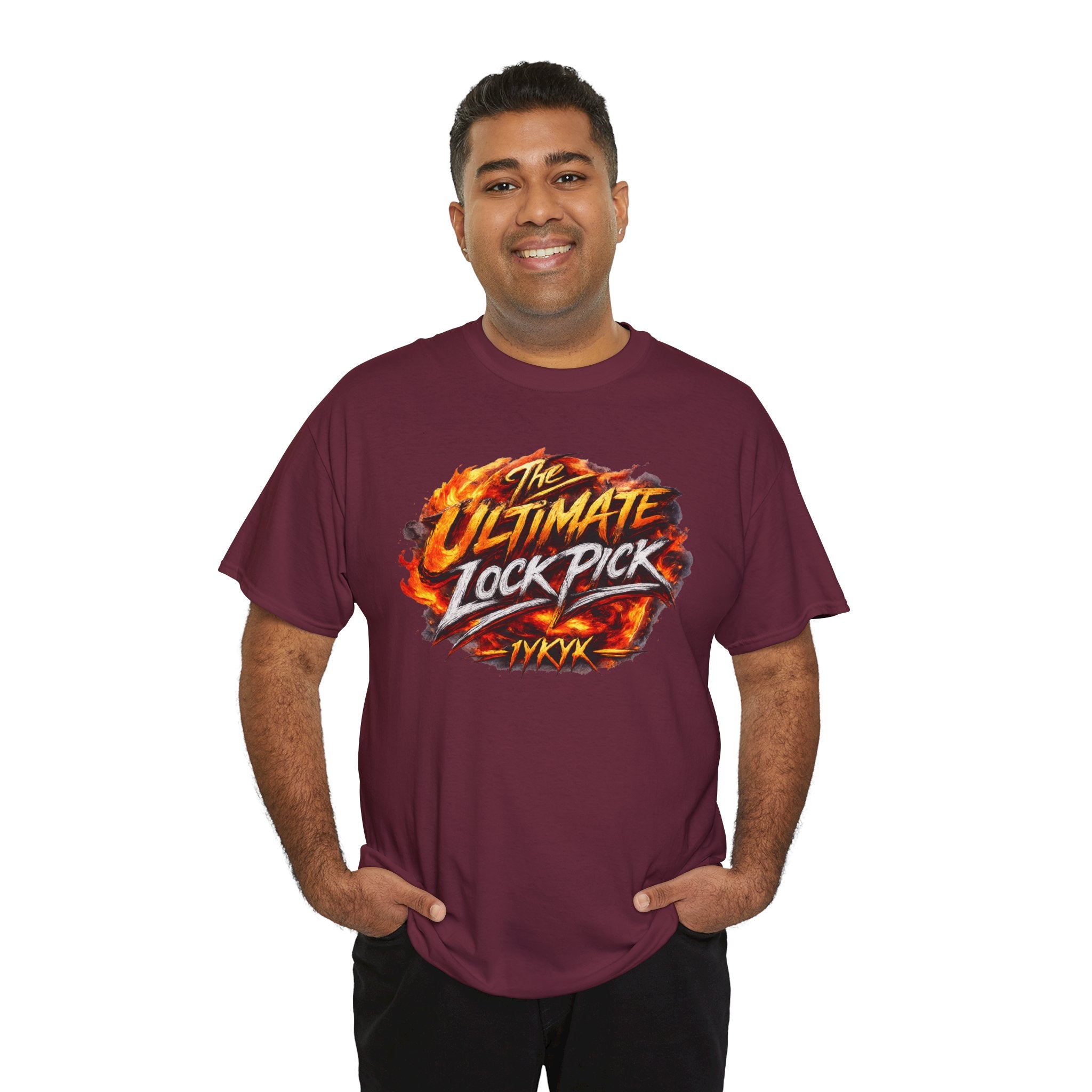T-Shirt — "Ultimate Lock Pick" Fiery Logo Graphic Tee