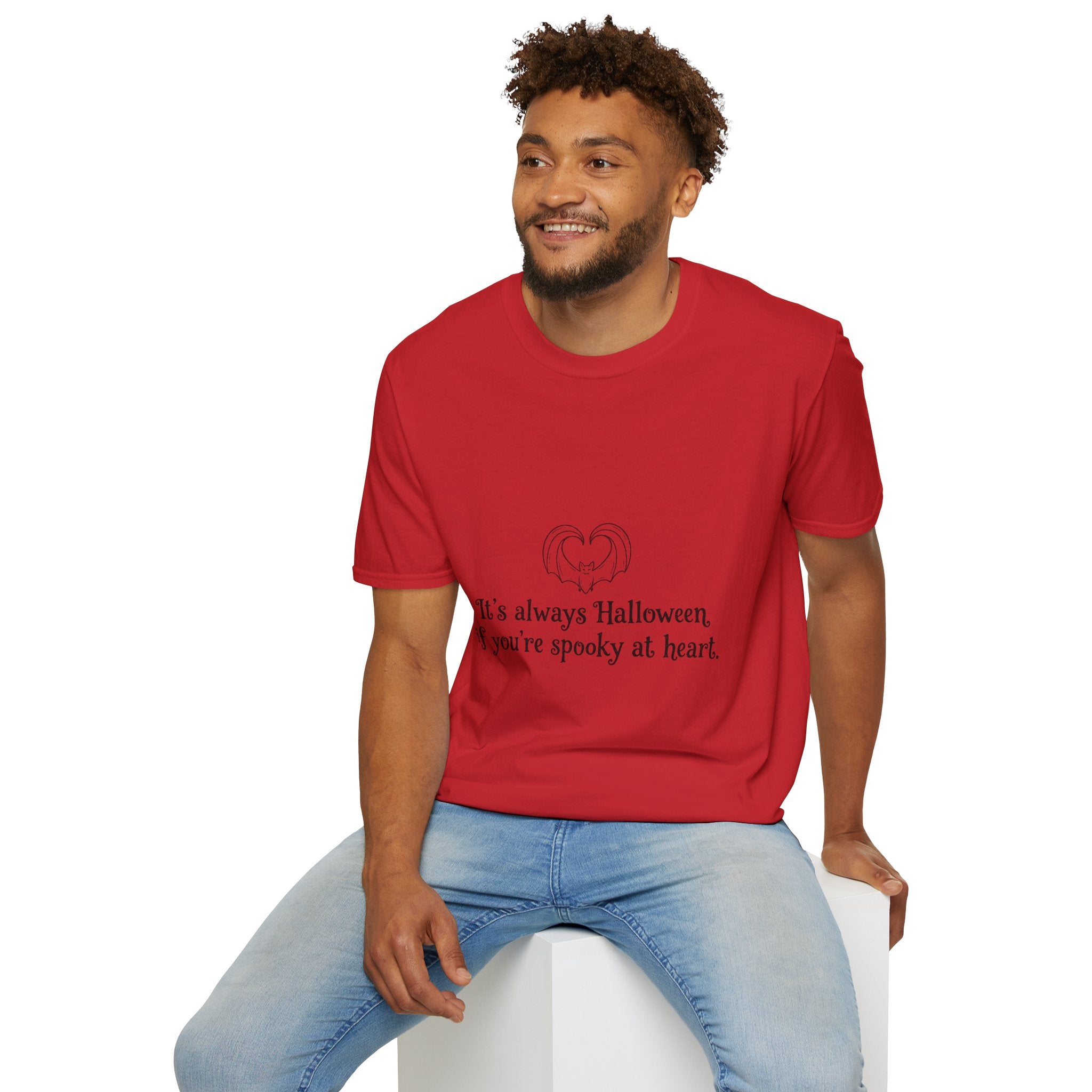 Halloween Bat Heart T-Shirt — "It's Always Halloween If You're Spooky at Heart"