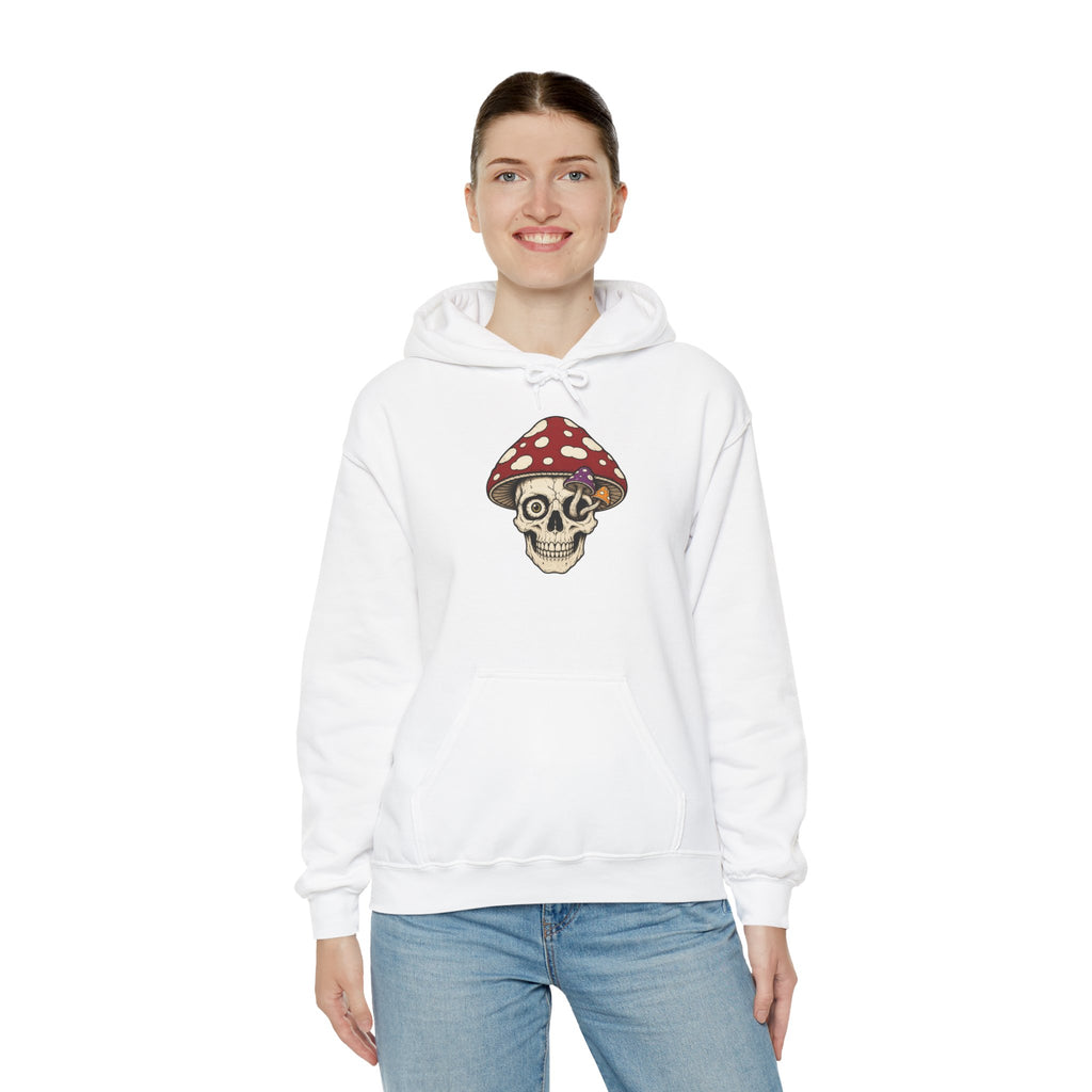 Mushroom Skull Hoodie — Gothic Mushroom Graveyard RIP Pullover