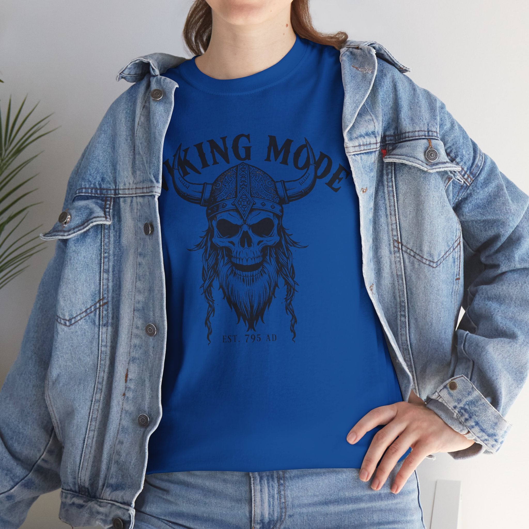 Viking Mode Skull Viking T-shirt | Norse Helmet Skull Graphic Tee