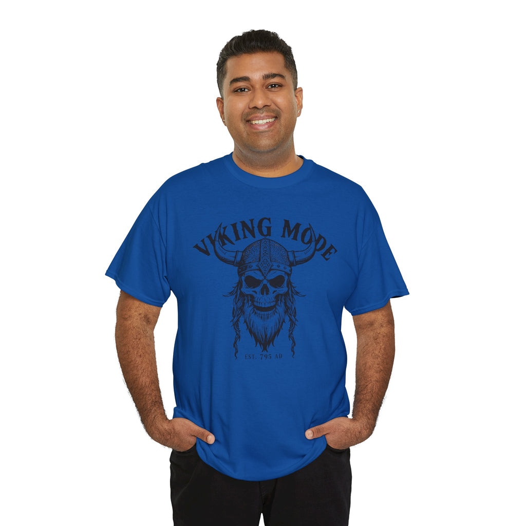 Viking Mode Skull Viking T-shirt | Norse Helmet Skull Graphic Tee