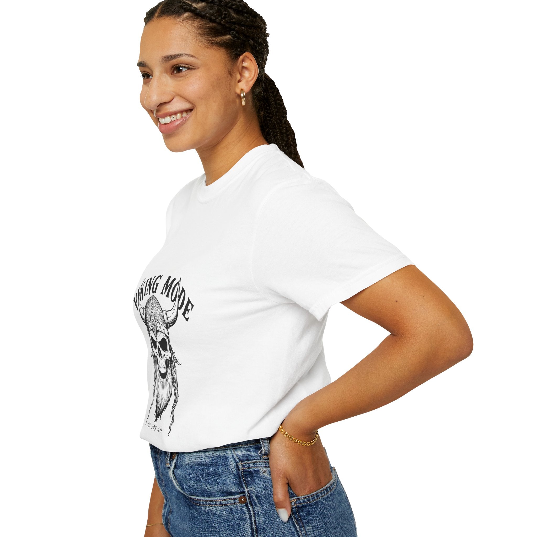 Viking Mode Skull Viking T-shirt | Norse Helmet Skull Graphic Tee