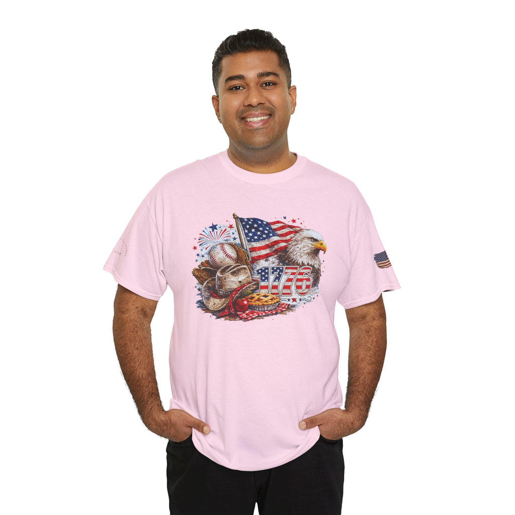 Patriotic Eagle American Flag T-Shirt — USA 1776 Military Tribute Tee
