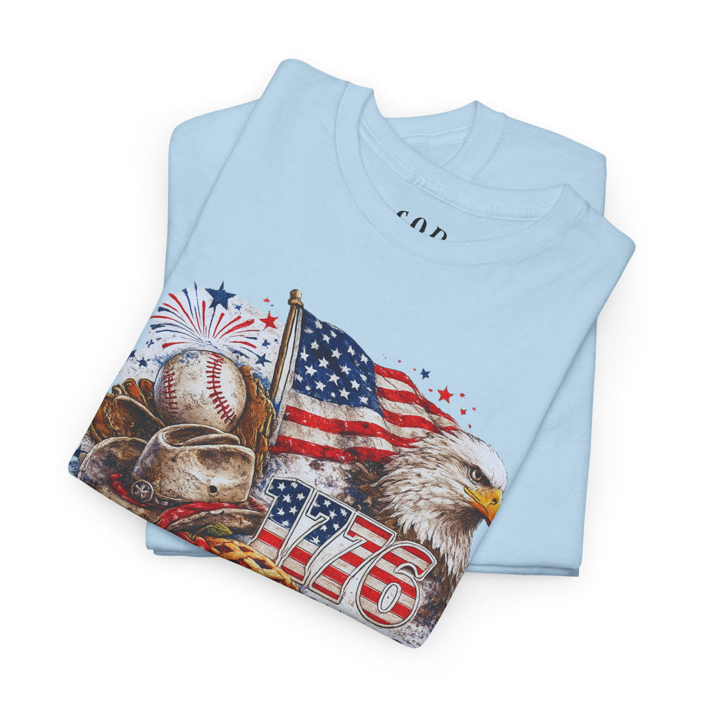 Patriotic Eagle American Flag T-Shirt — USA 1776 Military Tribute Tee