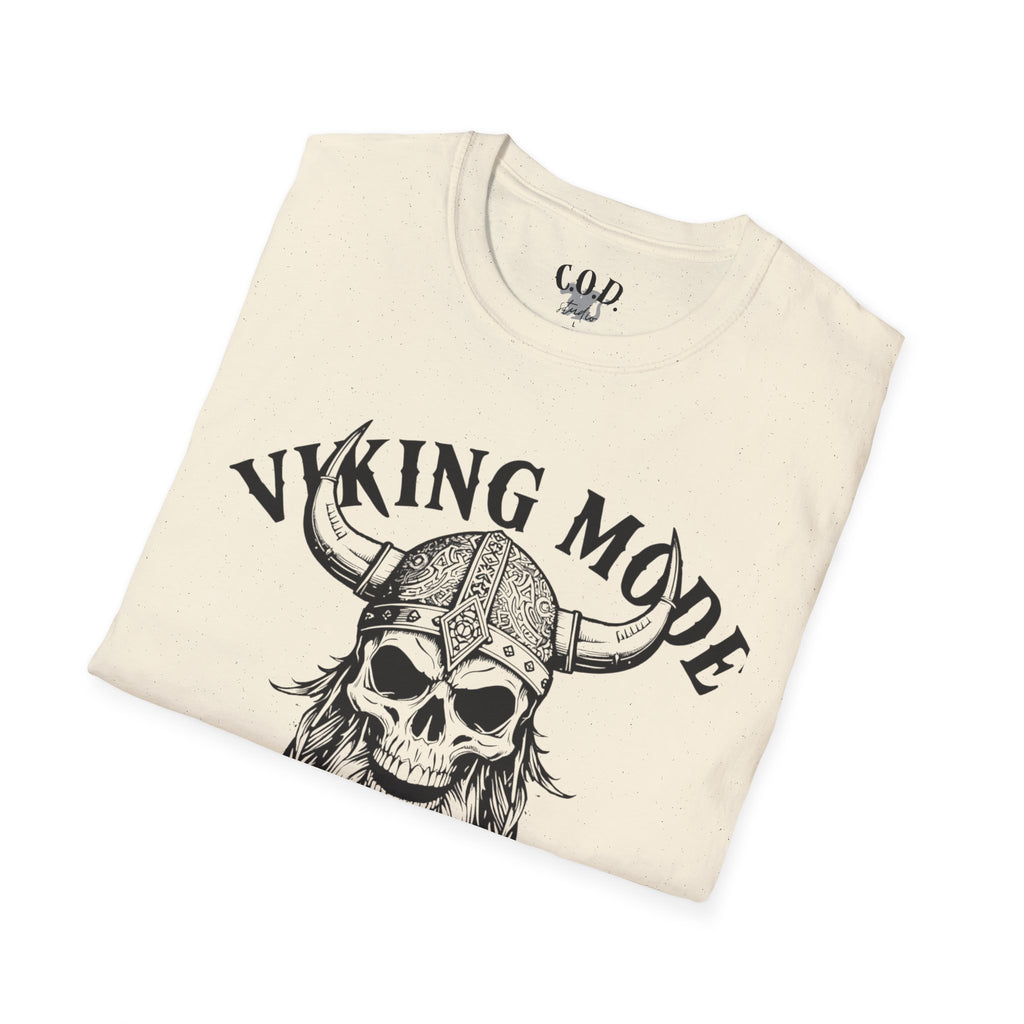 Viking Mode T-Shirt — Skull Horned Helmet Graphic