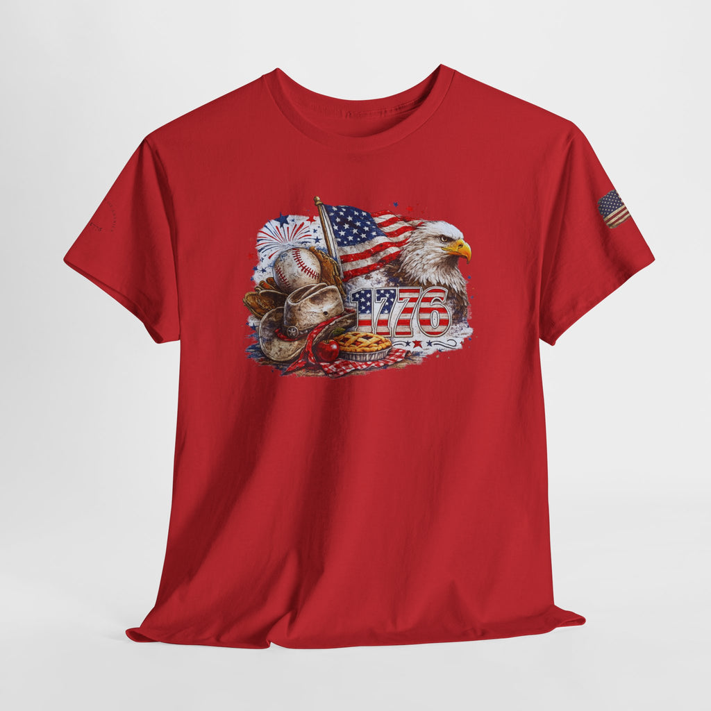 Patriotic Eagle American Flag T-Shirt — USA 1776 Military Tribute Tee