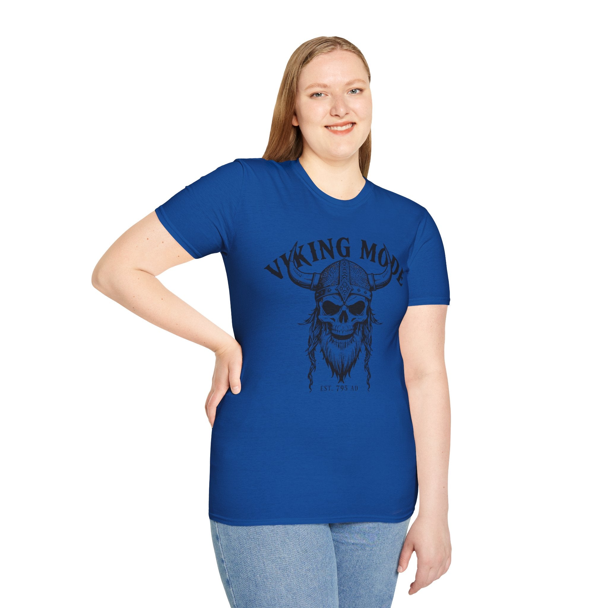 Viking Mode T-Shirt — Skull Horned Helmet Graphic