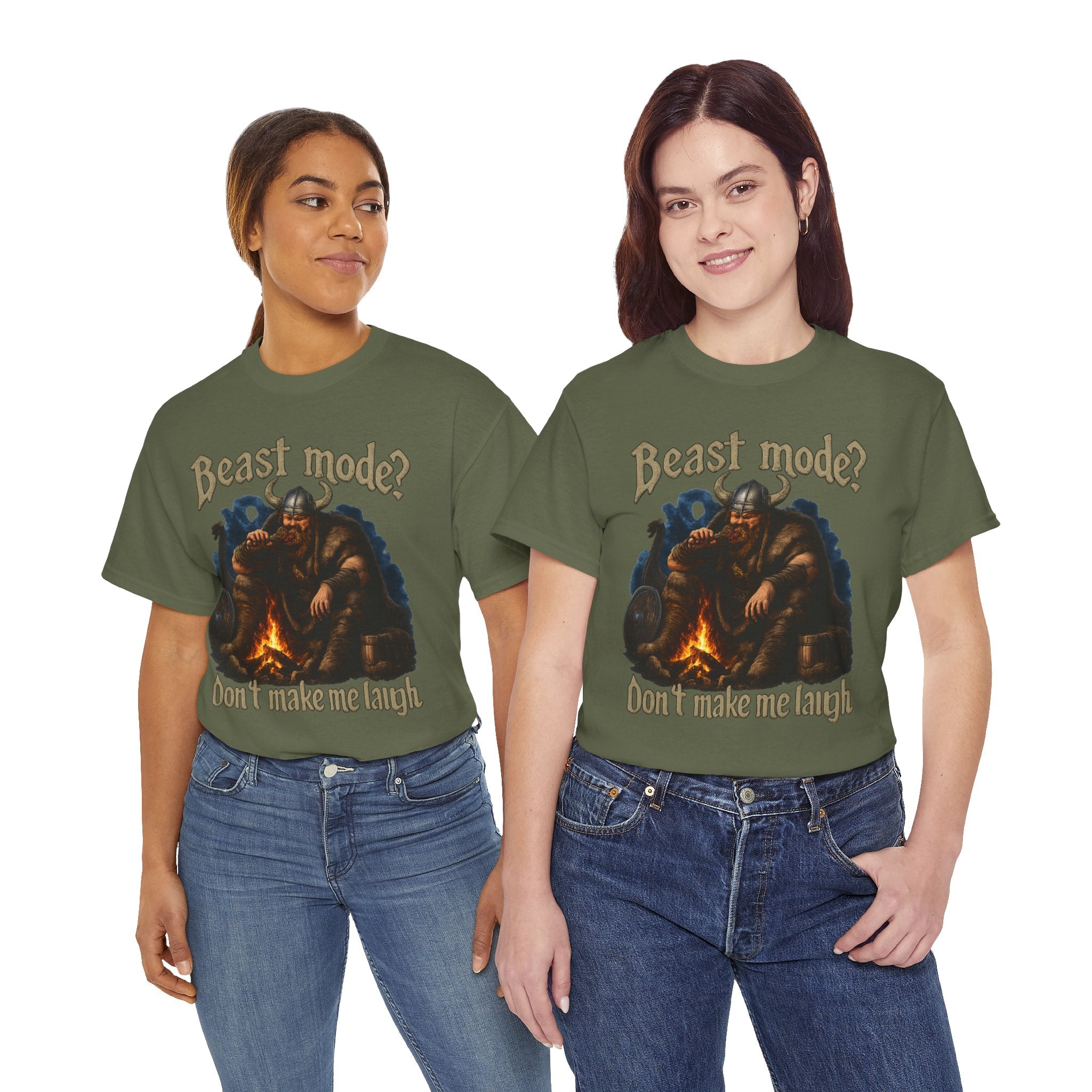 Viking Campfire T-Shirt — "Beast mode? Don’t make me laugh" Graphic Tee