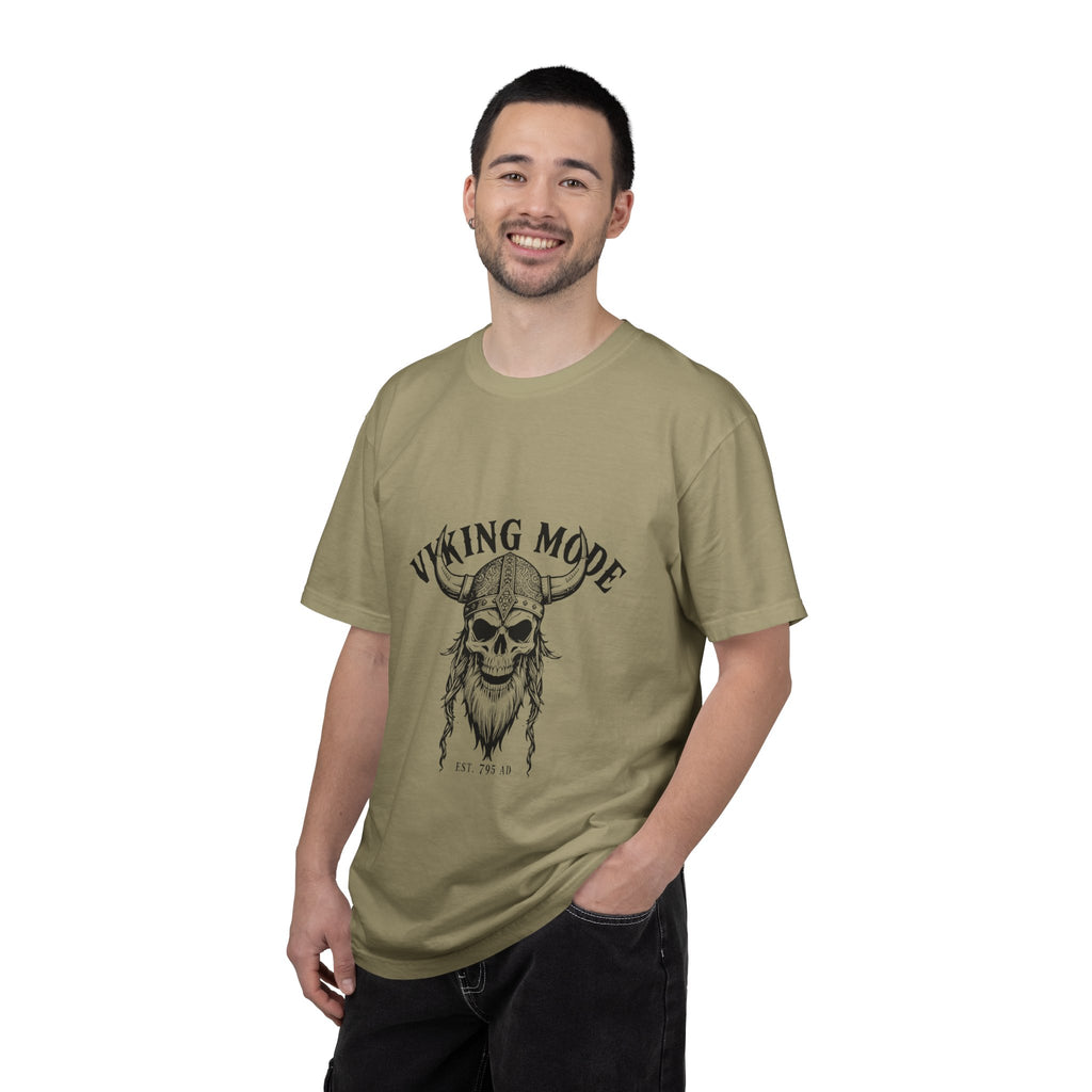 Viking Mode Skull Viking T-shirt | Norse Helmet Skull Graphic Tee