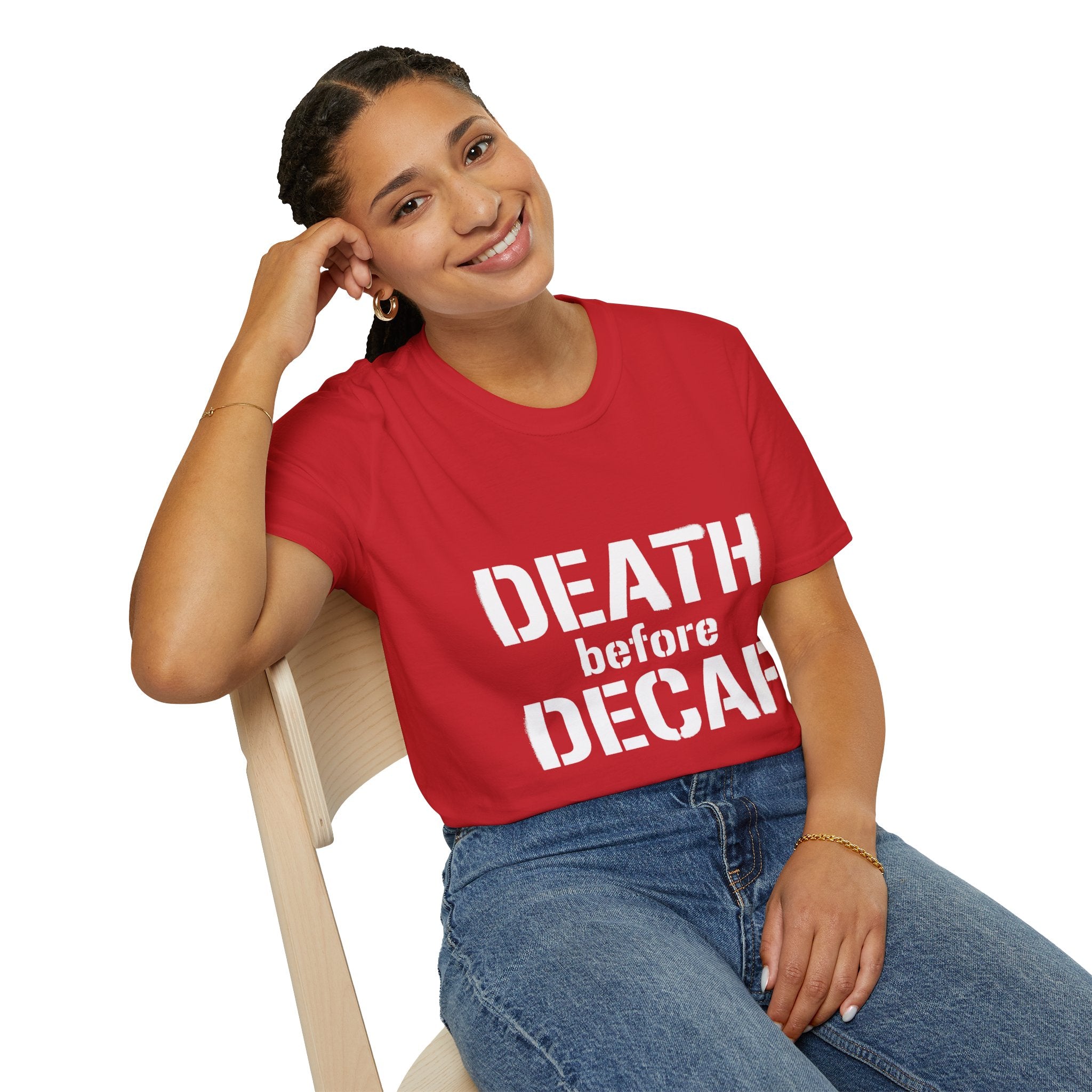 Death Before Decaf T-Shirt — Funny Coffee Lover Tee