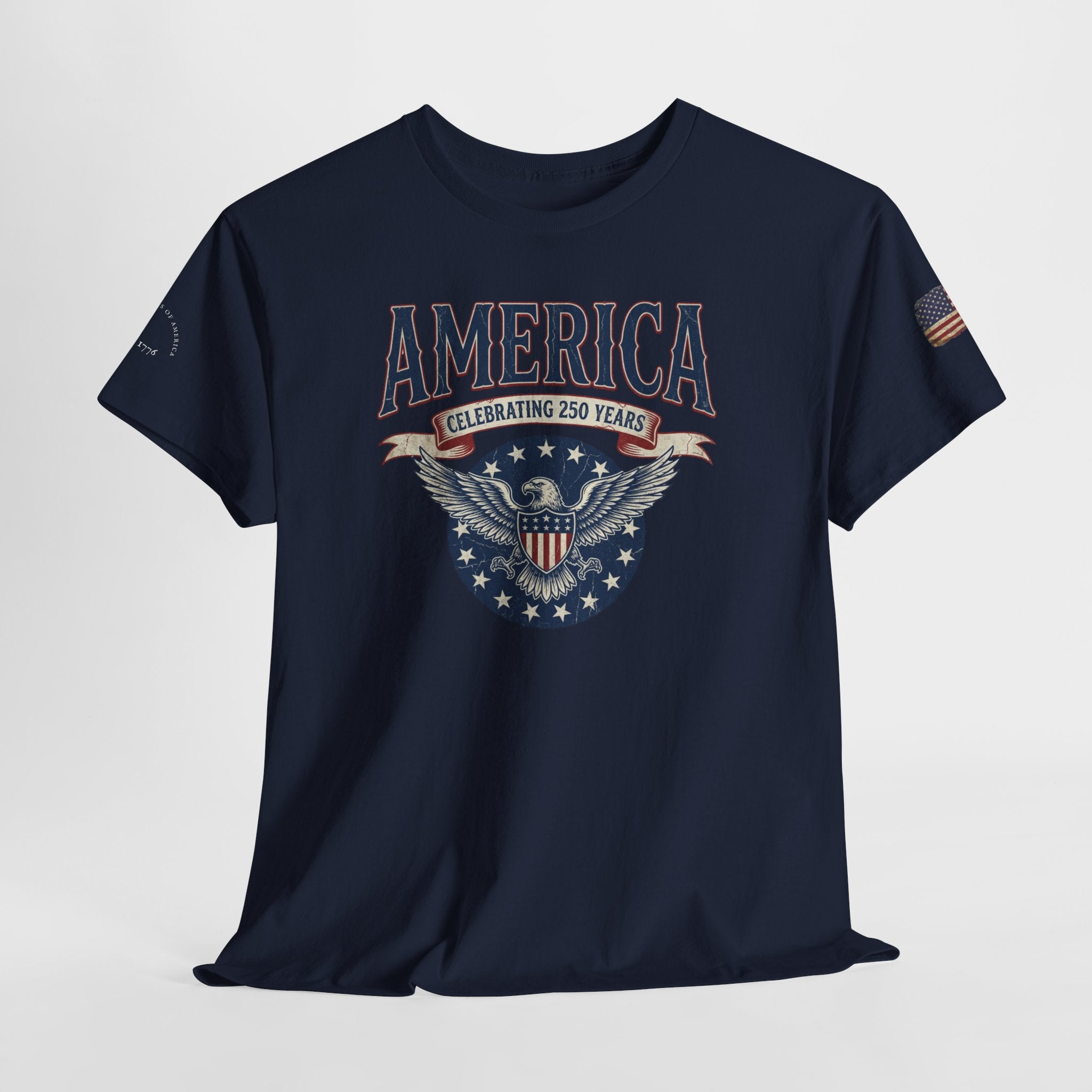 America Patriotic T‑Shirt – "America Celebrating 250 Years" Eagle Emblem