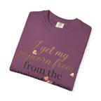 T-Shirt — “I Get My Popcorn From The Apricot Tree” Script Graphic Tee | Hymns | LDS |