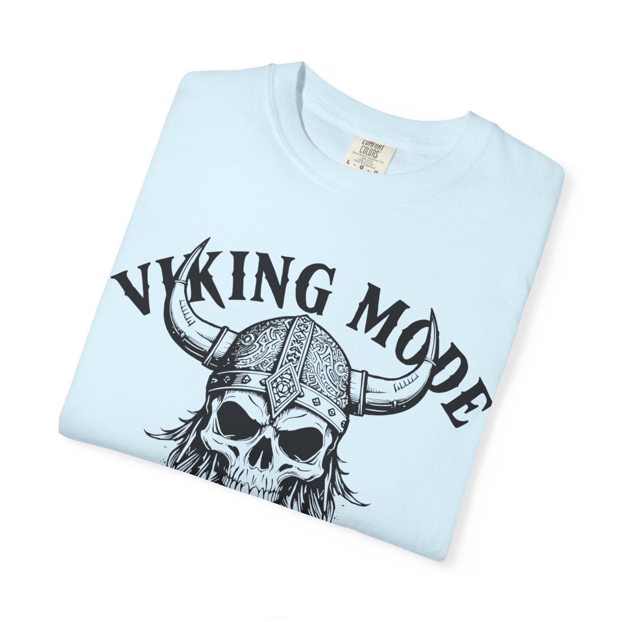 Viking Mode T-Shirt — Skull Viking Helmet Graphic Tee