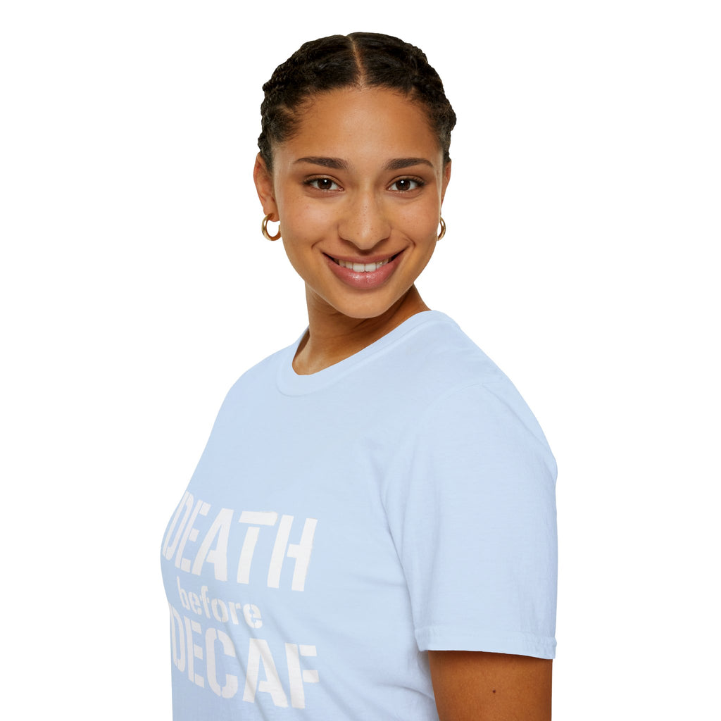 Death Before Decaf T-Shirt — Funny Coffee Lover Tee