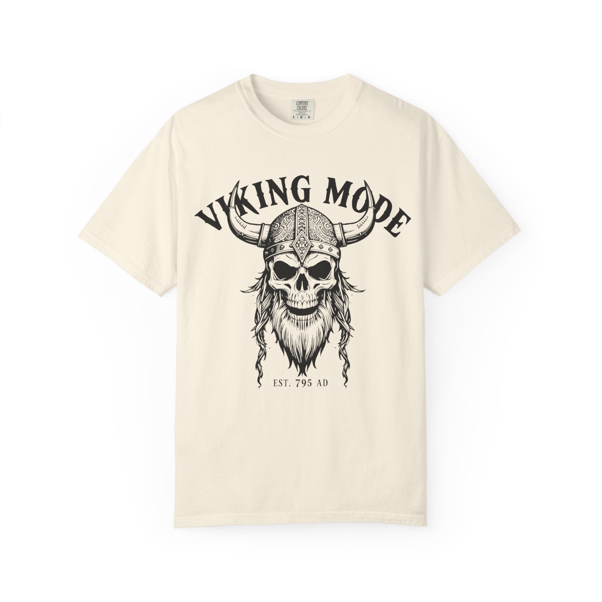 Viking Mode T-Shirt — Skull Viking Helmet Graphic Tee