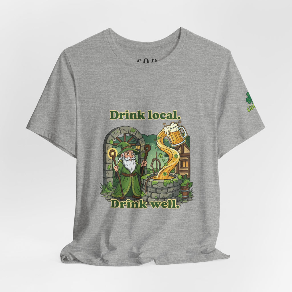 Drink local, Drink well T-Shirt | St. Patrick's Day Wizard beer design