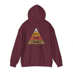 Food Pyramid Design Hoodie | Beans Bacon Whiskey Lard Illustration