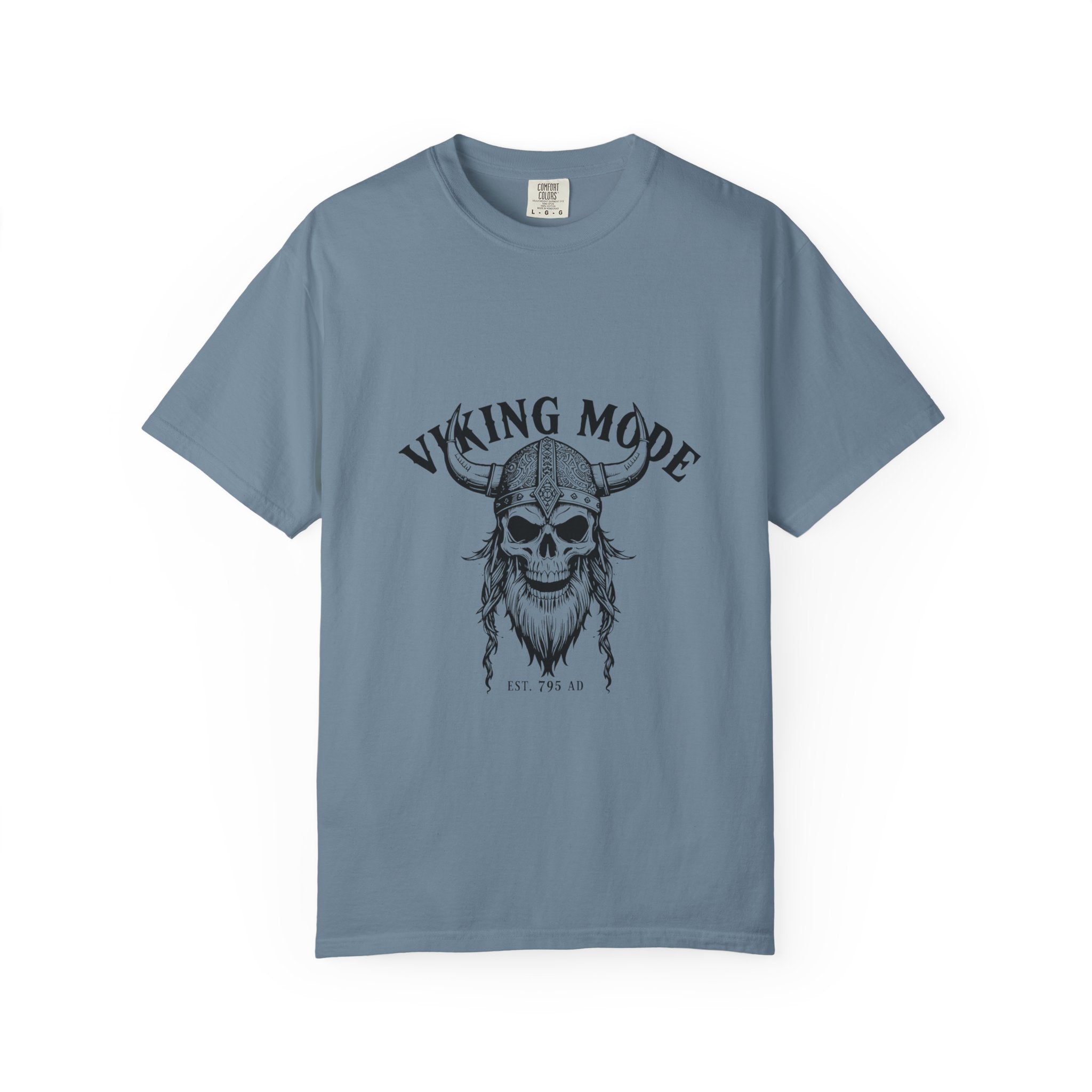 Viking Mode Skull Viking T-shirt | Norse Helmet Skull Graphic Tee