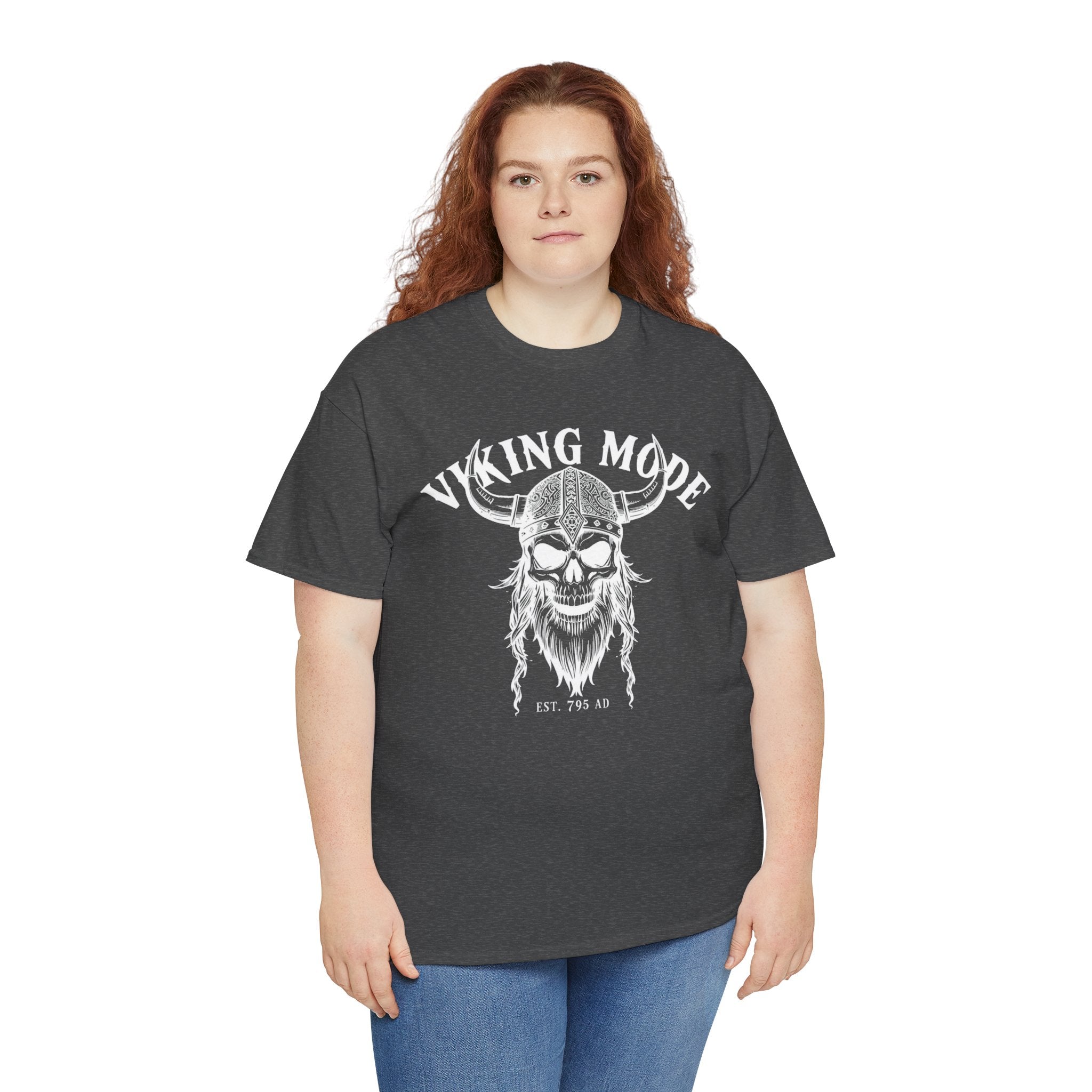 Viking Mode Skull Viking T-shirt | Norse Helmet Skull Graphic Tee