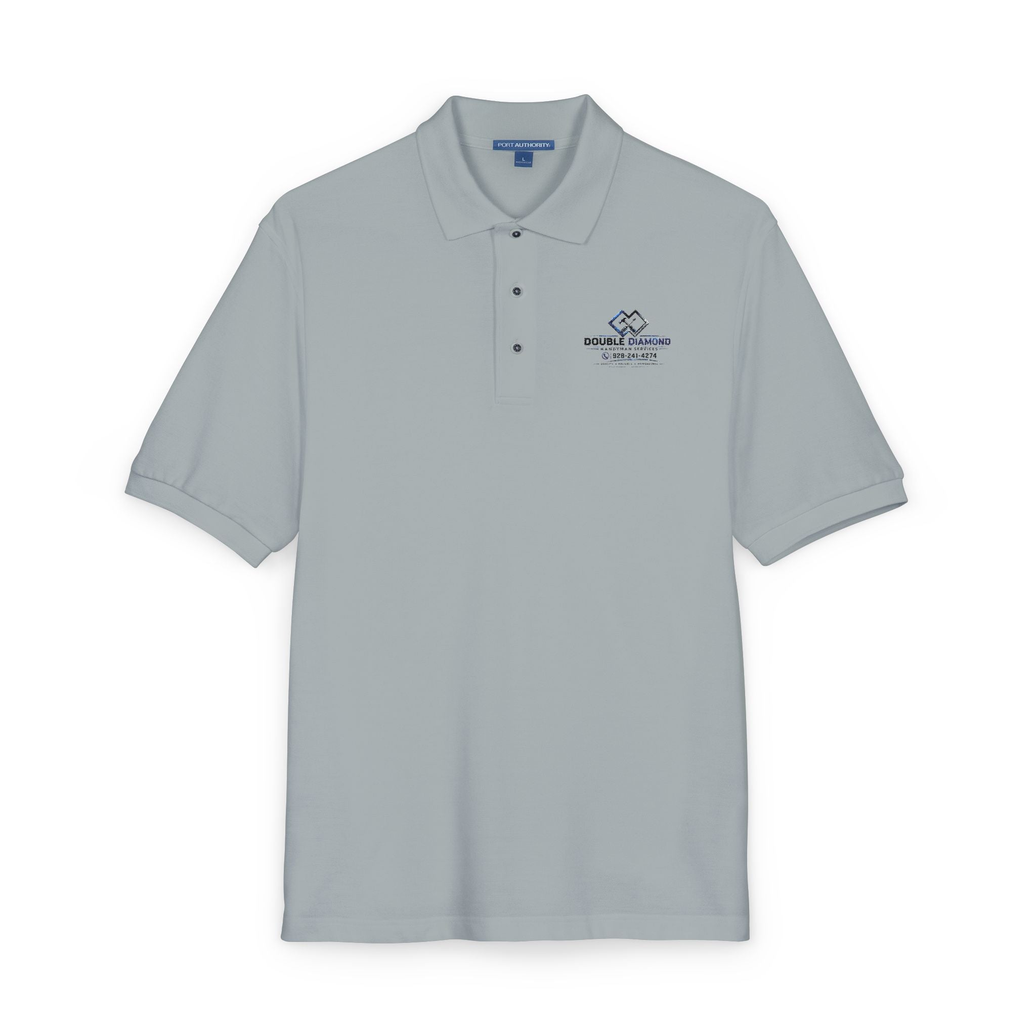 Embroidered Floral Crest Polo Shirt — 'Where Flowers Bloom' Chest Logo
