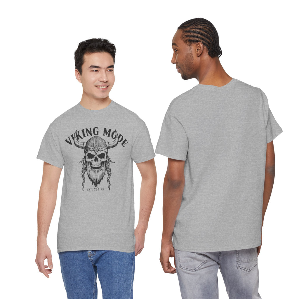 Viking Mode Skull Viking T-shirt | Norse Helmet Skull Graphic Tee