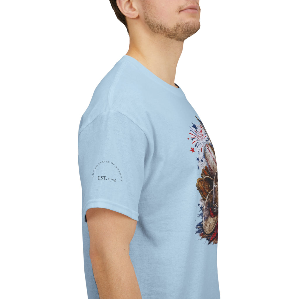 Patriotic Eagle American Flag T-Shirt — USA 1776 Military Tribute Tee