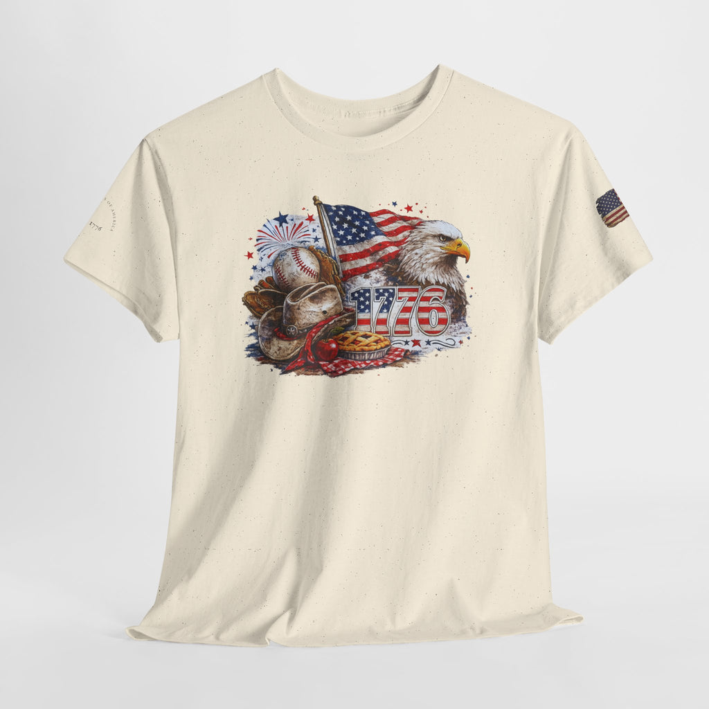 Patriotic Eagle American Flag T-Shirt — USA 1776 Military Tribute Tee