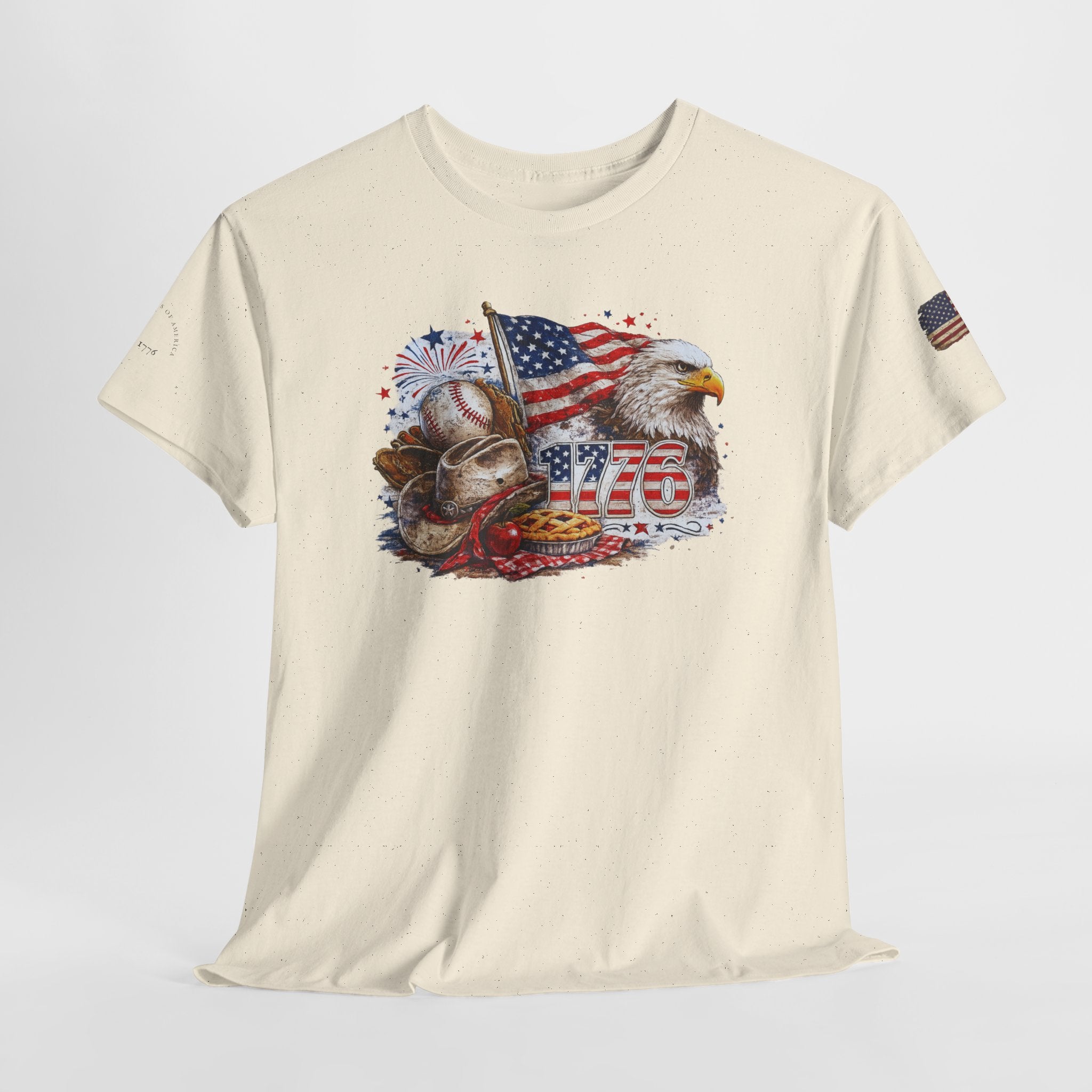 Patriotic Eagle American Flag T-Shirt — USA 1776 Military Tribute Tee