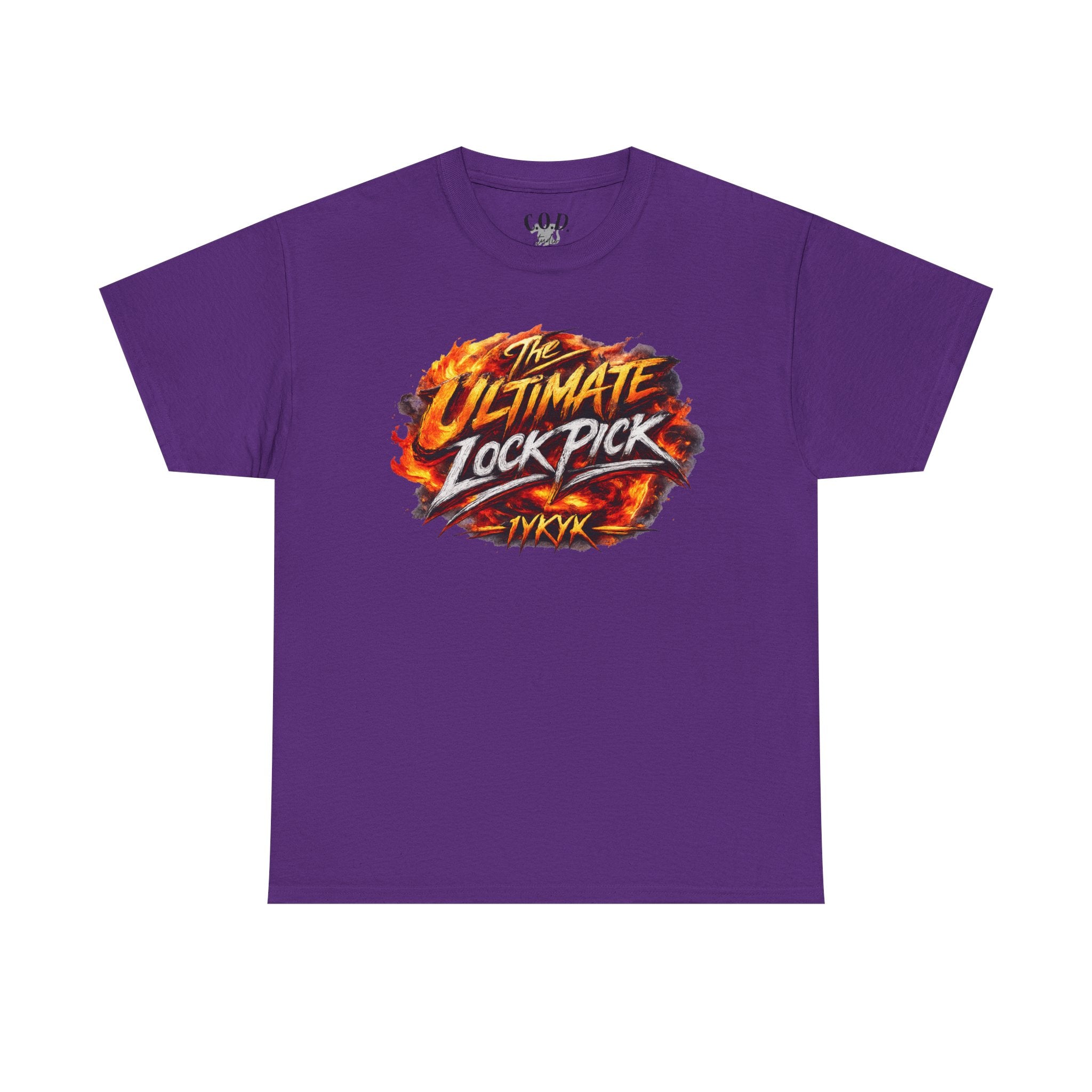 T-Shirt — "Ultimate Lock Pick" Fiery Logo Graphic Tee
