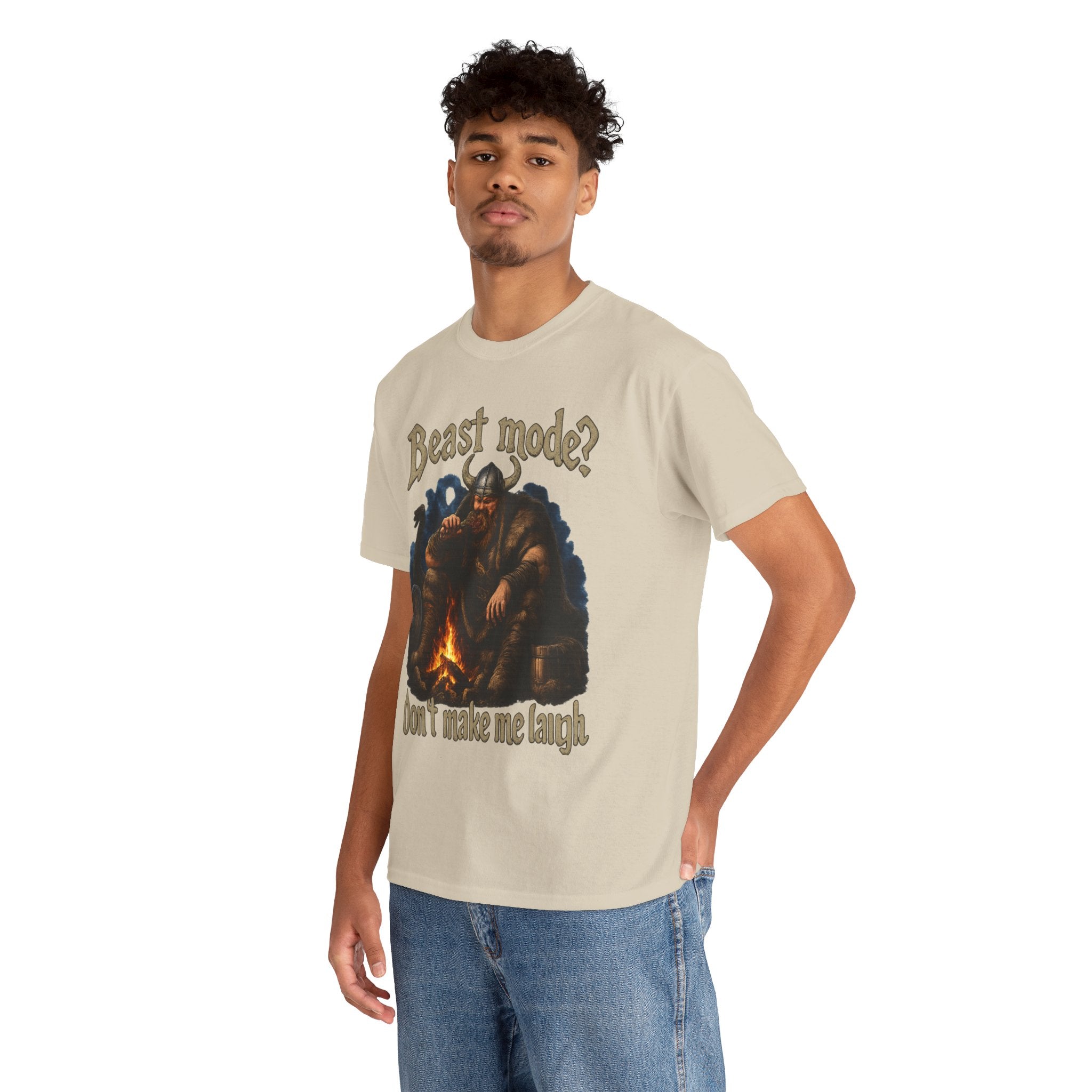 Viking Campfire T-Shirt — "Beast mode? Don’t make me laugh" Graphic Tee