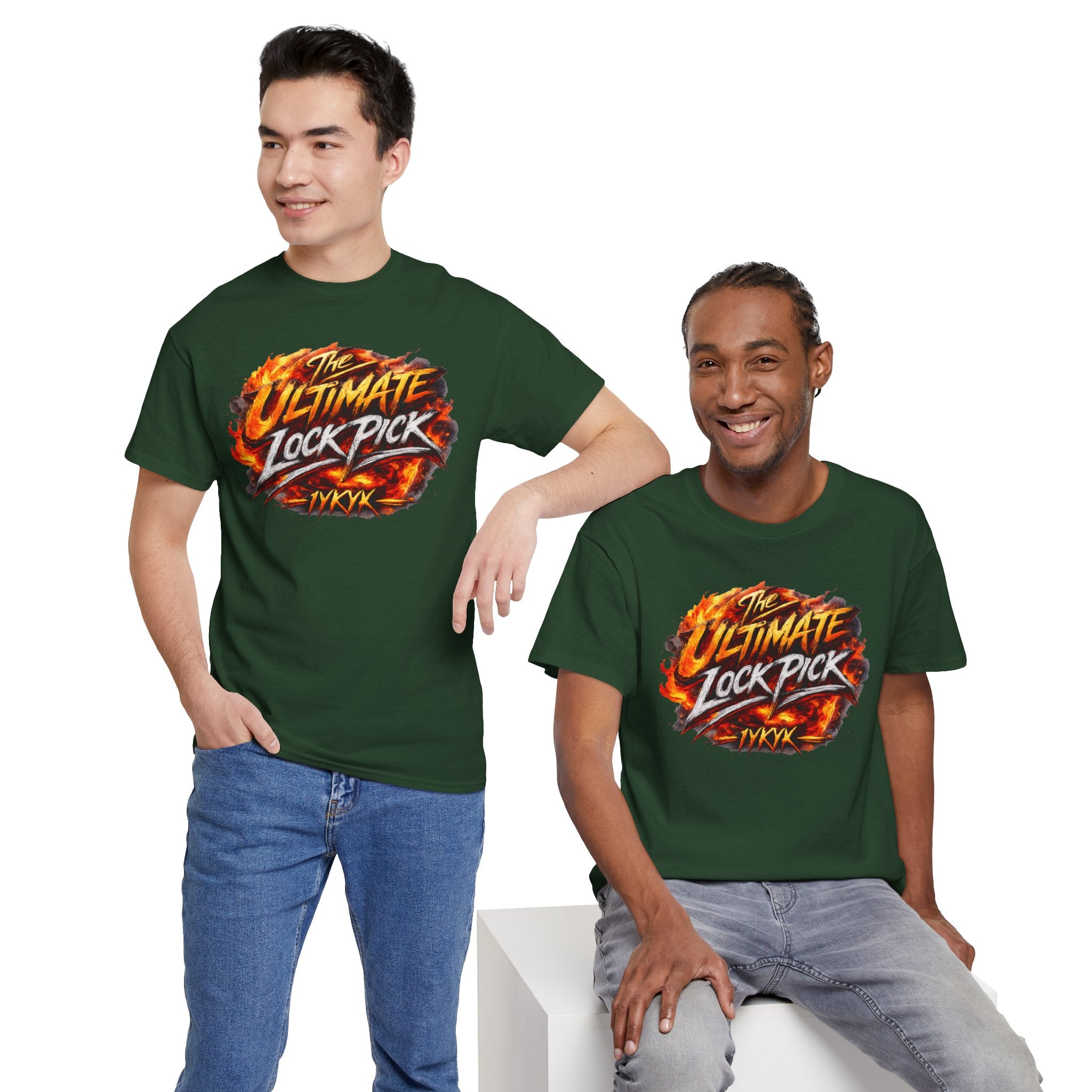 T-Shirt — "Ultimate Lock Pick" Fiery Logo Graphic Tee