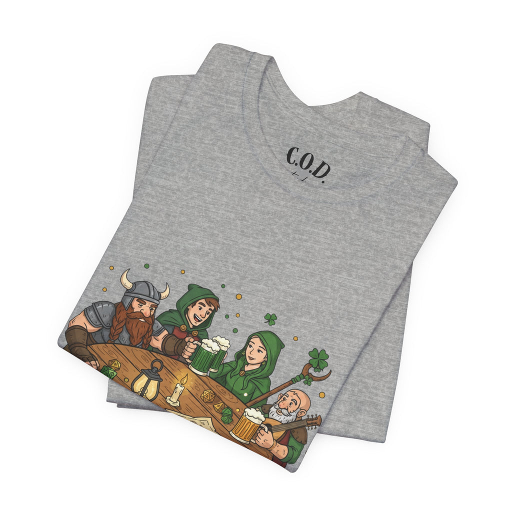 D&D Party at Tavern Table T-Shirt | St. Patrick's Day - Fantasy RPG Dice Roleplay Tee