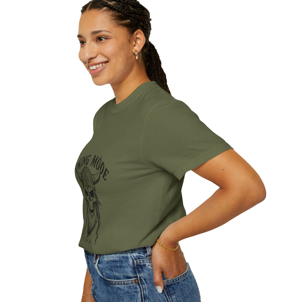 Viking Mode Skull Viking T-shirt | Norse Helmet Skull Graphic Tee