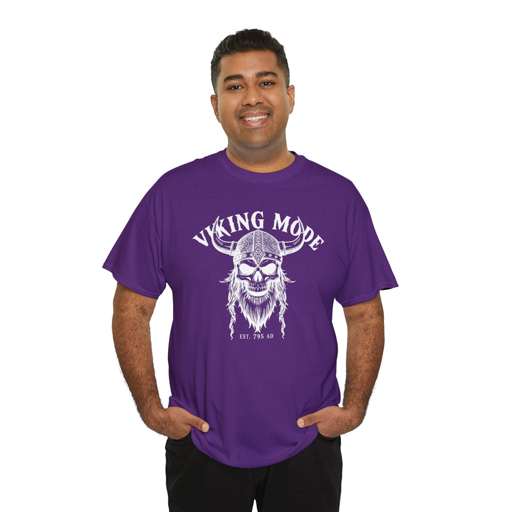 Viking Mode Skull Viking T-shirt | Norse Helmet Skull Graphic Tee