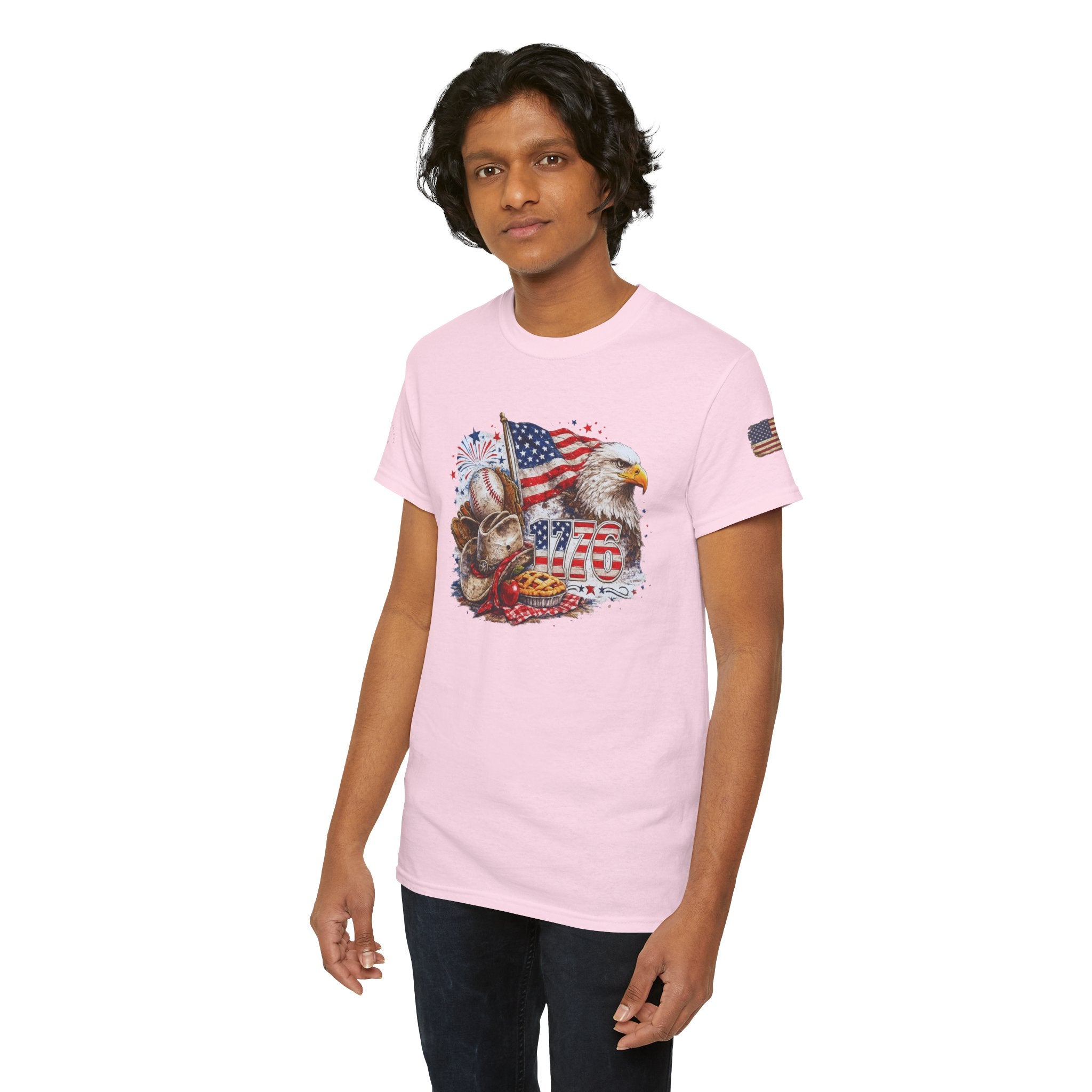 Patriotic Eagle American Flag T-Shirt — USA 1776 Military Tribute Tee