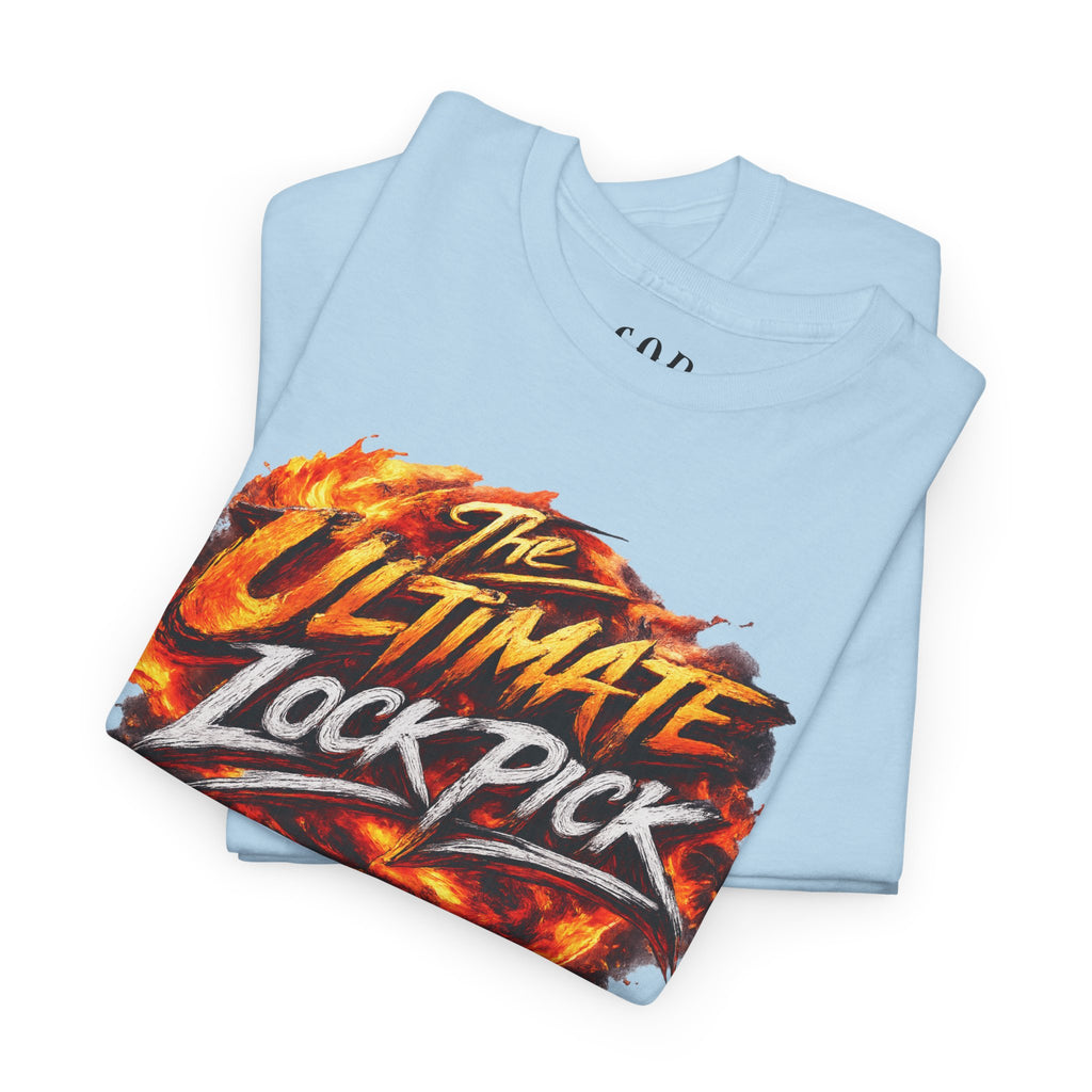 T-Shirt — "Ultimate Lock Pick" Fiery Logo Graphic Tee