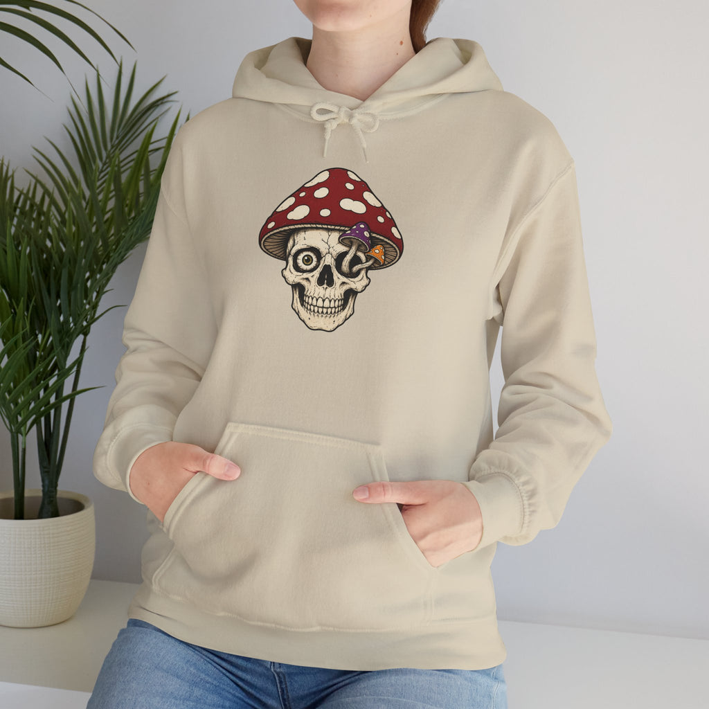 Mushroom Skull Hoodie — Gothic Mushroom Graveyard RIP Pullover