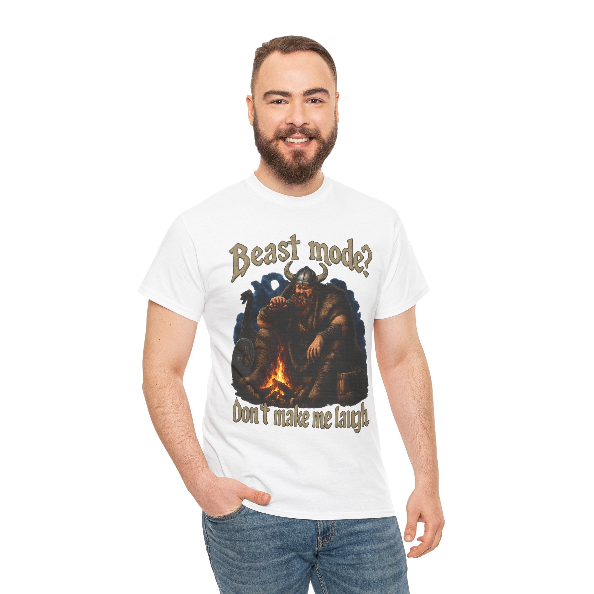 Viking Campfire T-Shirt — "Beast mode? Don’t make me laugh" Graphic Tee