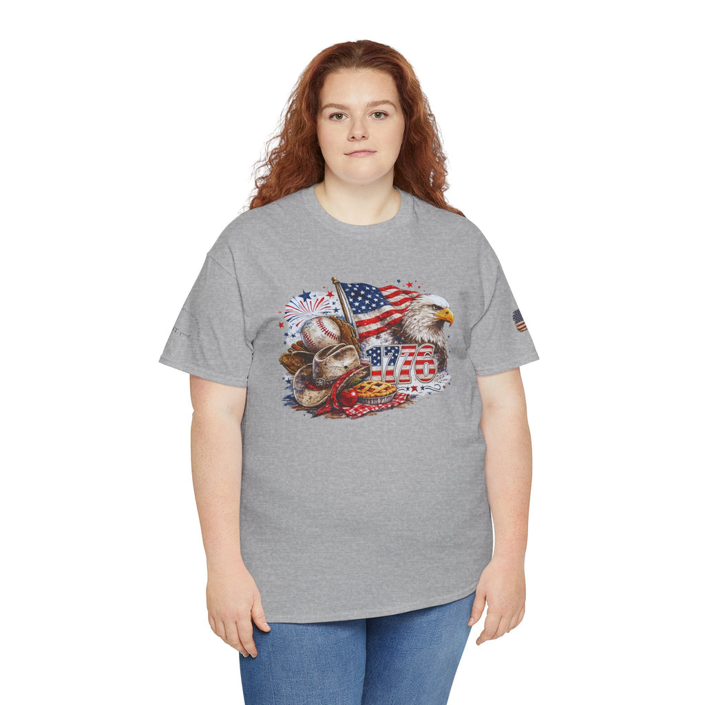 Patriotic Eagle American Flag T-Shirt — USA 1776 Military Tribute Tee