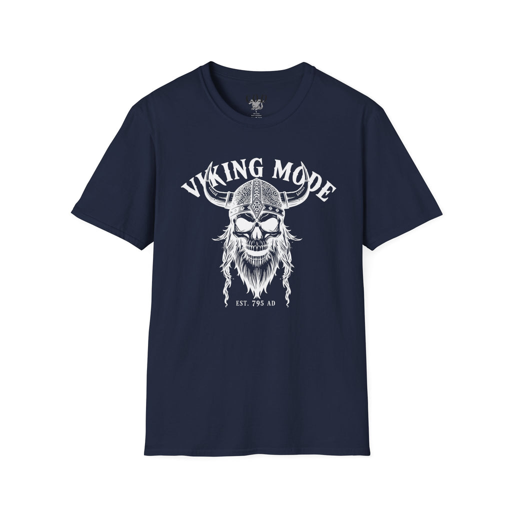 Viking Mode T-Shirt — Skull Horned Helmet Graphic